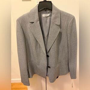Kasper Light Gray Classic Two-Button Blazer